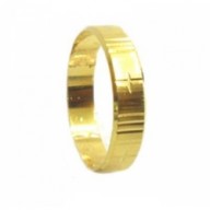 Aliança em Ouro Amarelo 18K Reta Trabalhada
